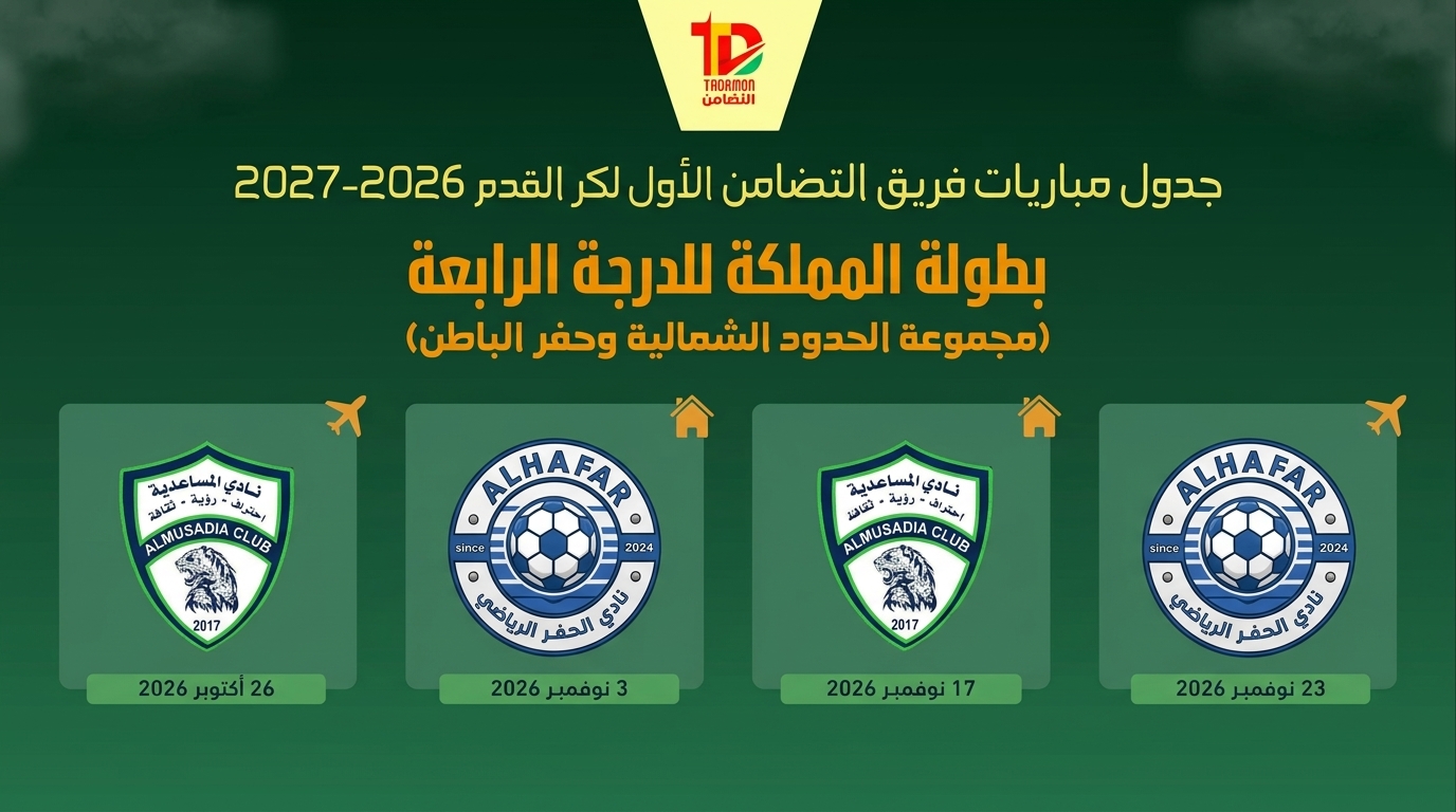 جدول مباريات نادي التضامن في بطولة المملكة لأندية الدرجة الرابعة 2026-2027